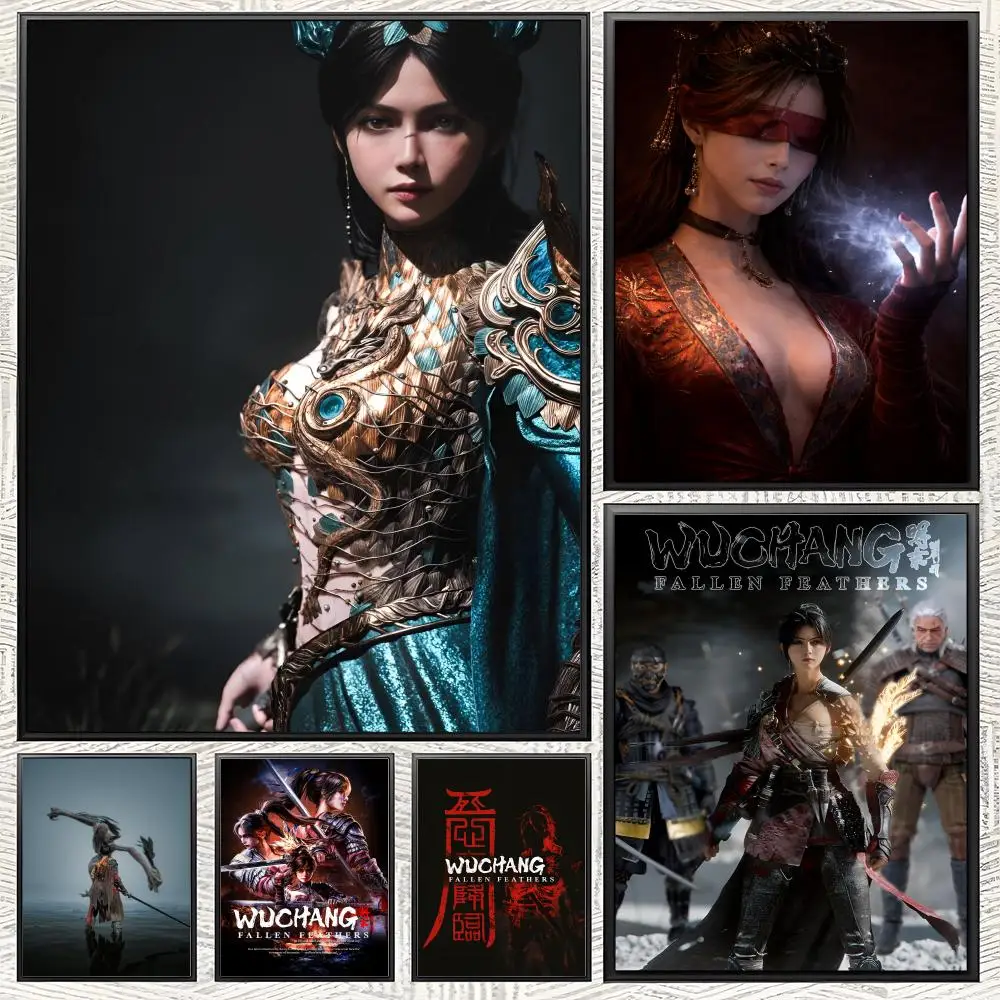 Game W-Wuchang Fallen F-Feathers Poster Self-adhesive Paper Print Home Living Room Bedroom Entrance Bar Cafe Art