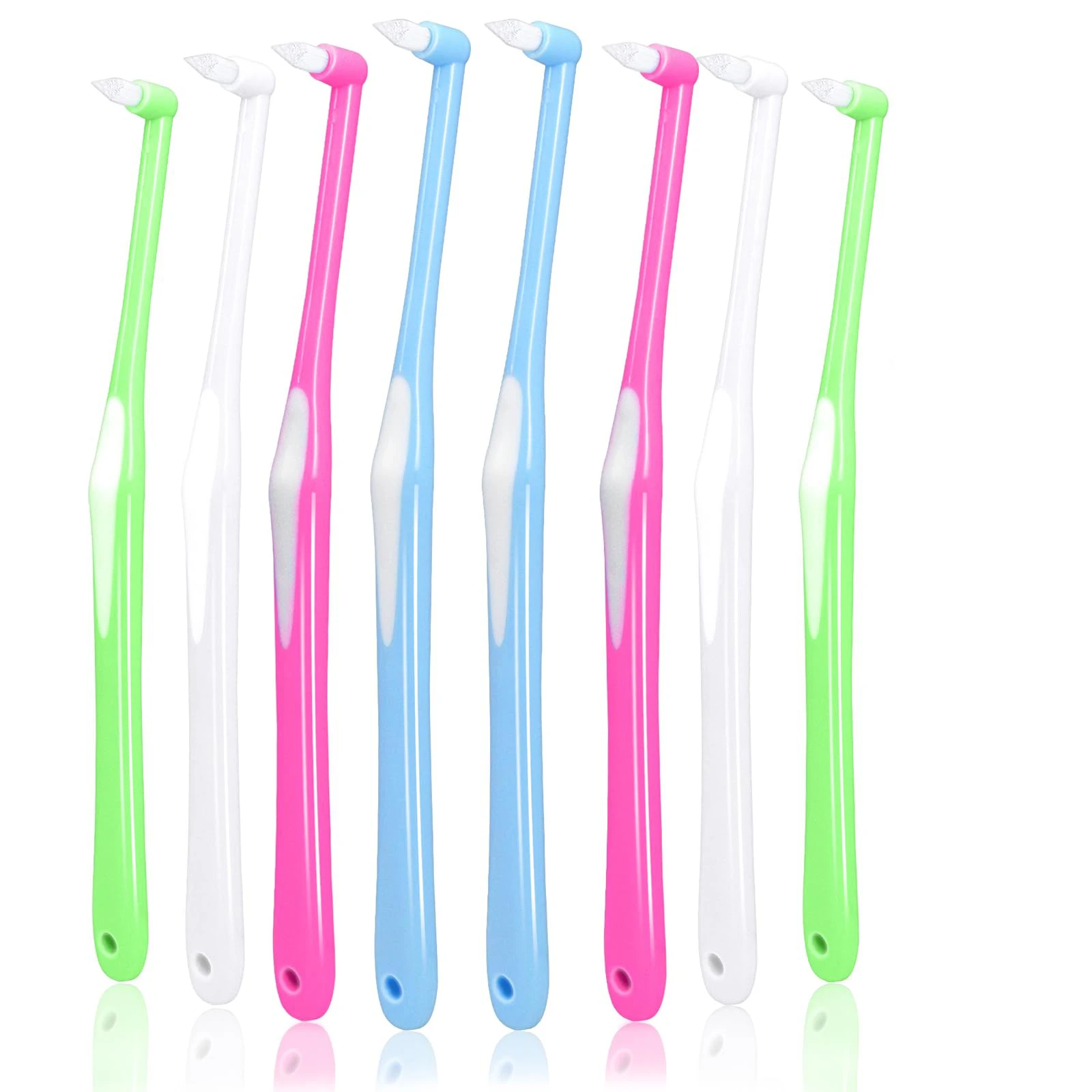 4/8pcs Tufted Toothbrush End-Tuft Interspace Brush Soft Trim Toothbrush Single Tufted Toothbrush Interdental Oral Care