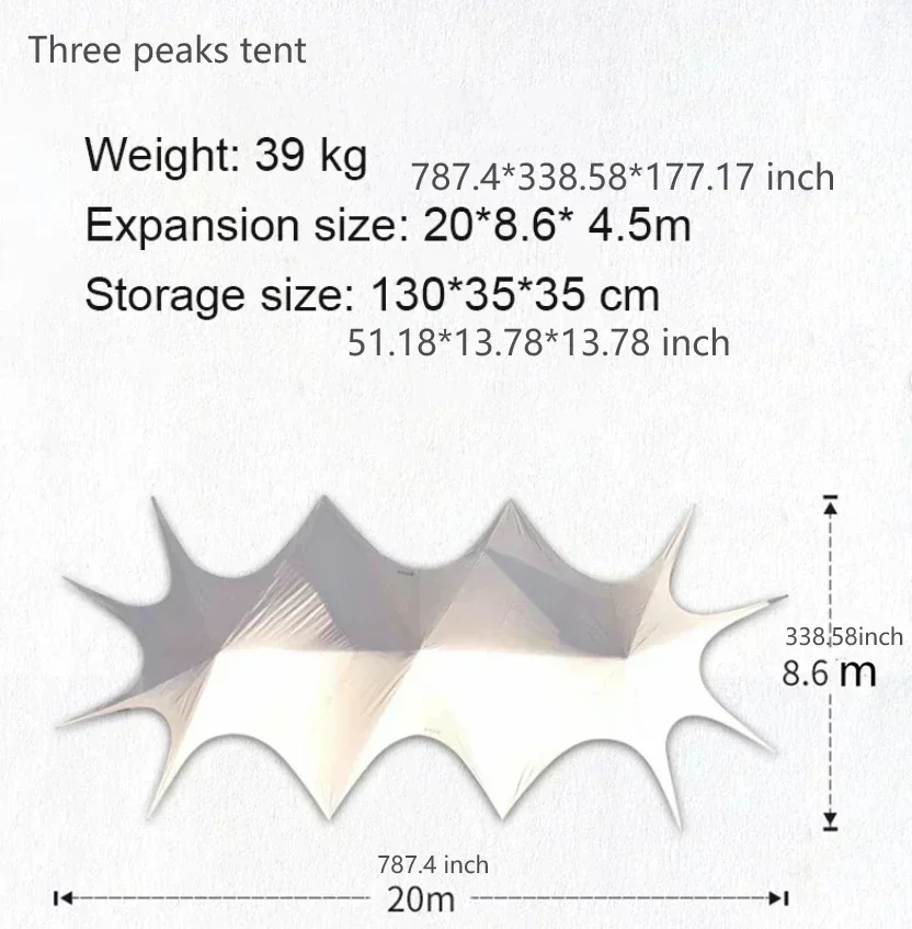 Octopus Shape Hump Tent Waterproof Sunscreen Cloud Top Canopy, Large Space Thick Oxford Multiple Sizes for Camping Wedding