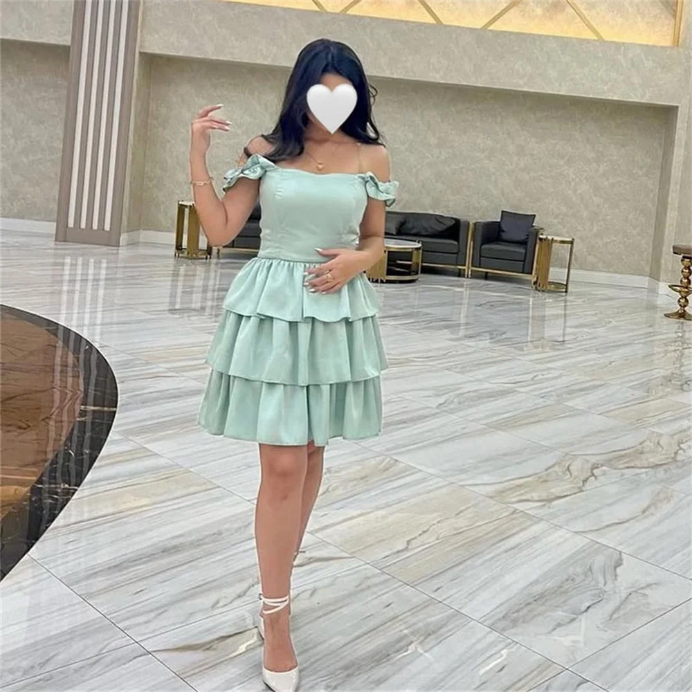 

ROYET Pleat Off The Shoulder Strapless A Line Evening Dress For Woman Mini Length Short Elegant Prom Gown New Customized