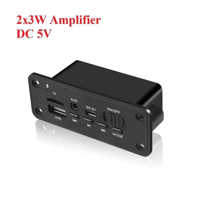 Bluetooth 5.0 scheda di decodifica del lettore MP3 2X3W altoparlante modulo Radio FM per auto 5V TF Audio USB per vivavoce per auto