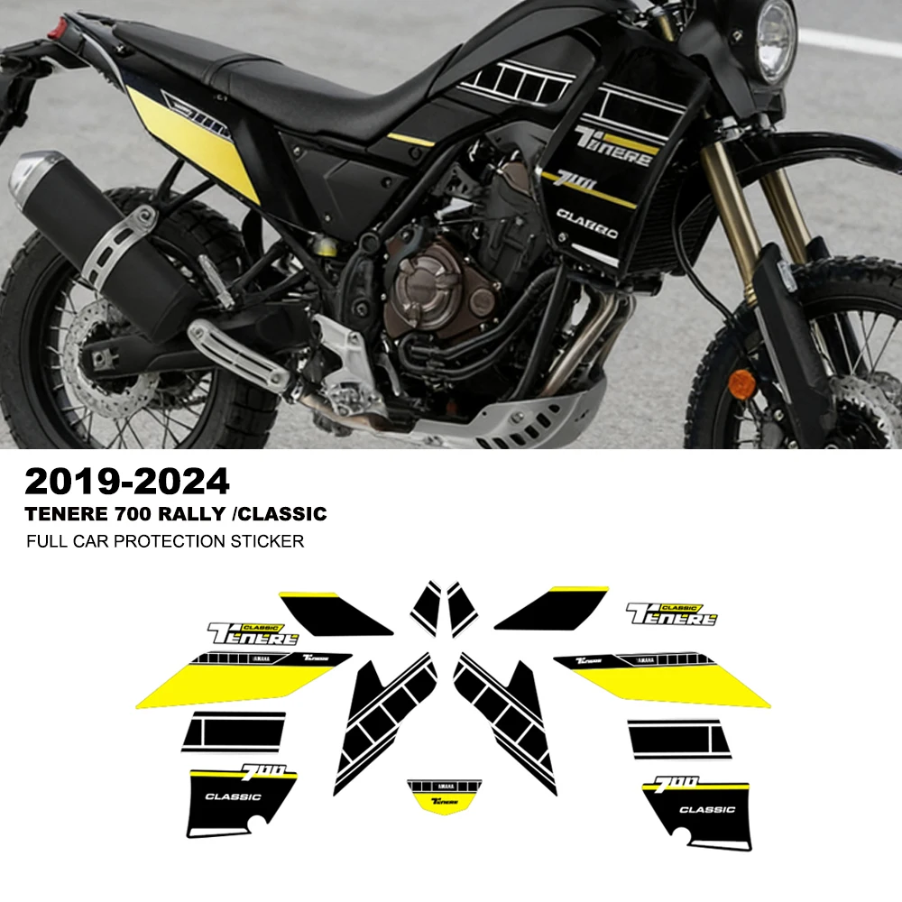 Motorcycle Full Car Version Waterproof Decoration Stickers Anti Scratch Pattern Decal for Yamaha Tenere 700 Rally/Classic 19-24