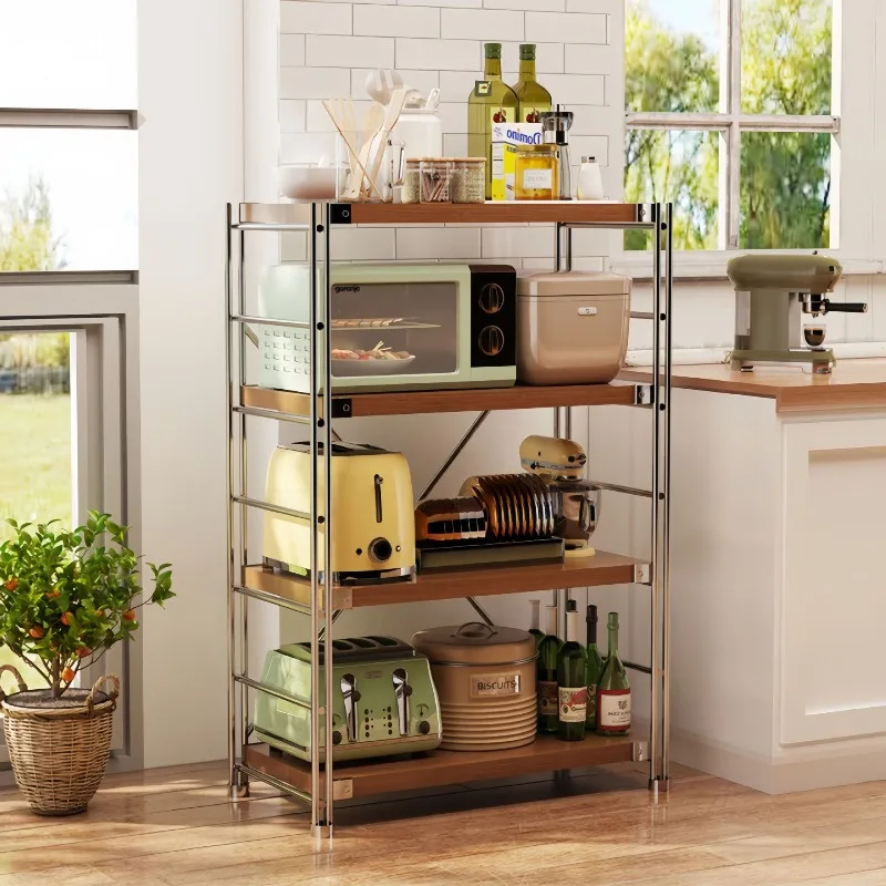 Prateleira de Chão para Cozinha, Suporte Multicamadas para Micro-ondas, Estante Multifuncional para Eletrodomésticos, Armazenamento para Forno