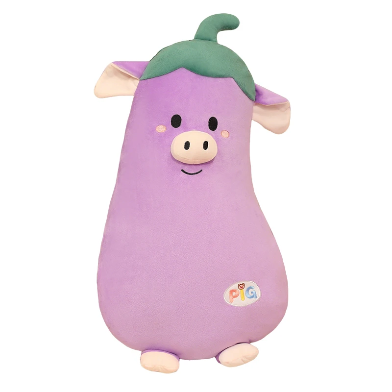

Creative Eggplant Pig Plush Pillow, Fluffy Stuffed Animal Cushion, Soft Long Sleeping Pillow for Bed Sofa, Cute Gift for kids