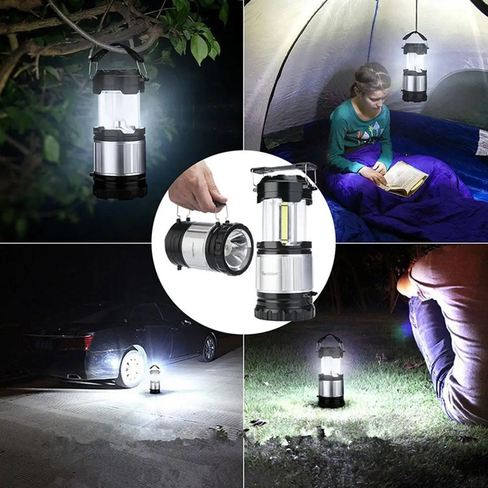 Neue Camping leuchte im Freien Hand in Hand mit Laterne Notfall lager tragbares Zelt Licht Stretching Pferd Licht Cob 1 Taschenlampe