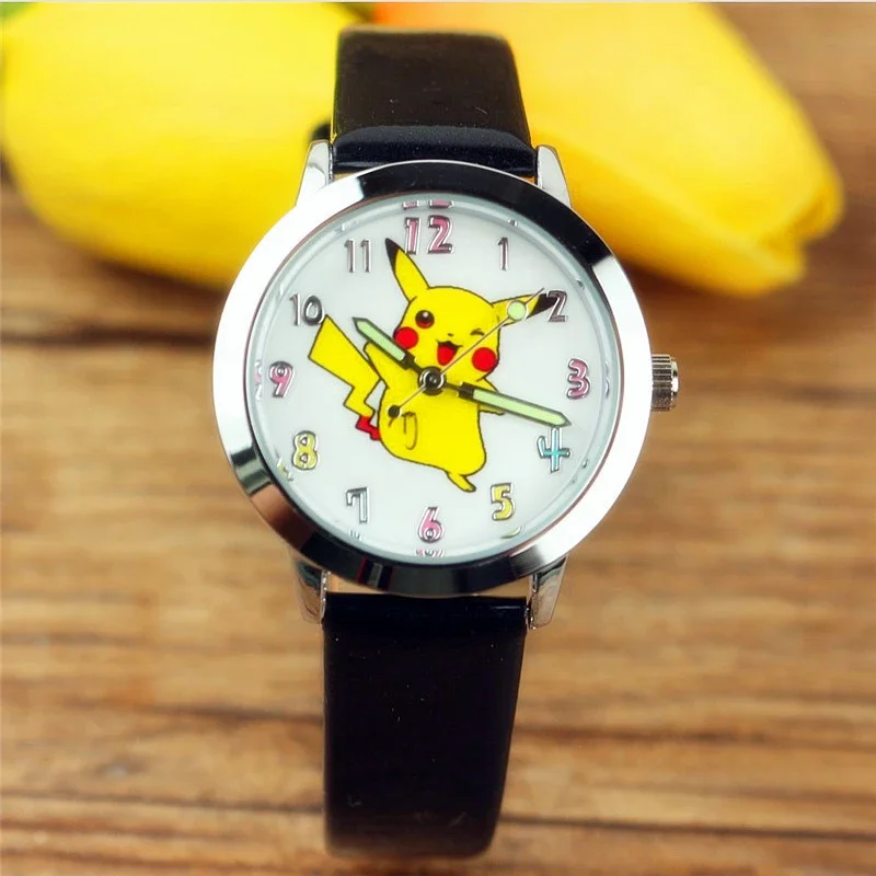 Pokemon Pikachu Cartoon Children Quartz Watch Anime Figure Wrist Watches Cute Boys Girls Sport Watch Christmas Birthday Gift