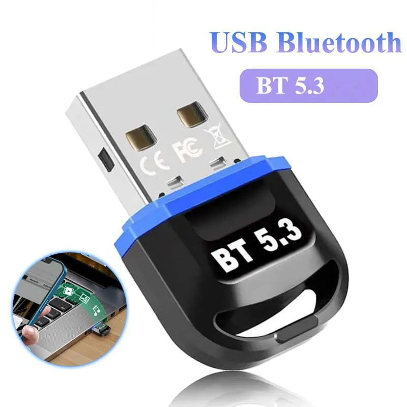 Bluetooth 5.3 Car Wireless Transmitter Audio Receiver Adapter USB Dongle Hands-free Call For Auto Speaker Mouse Keyboard Laptop