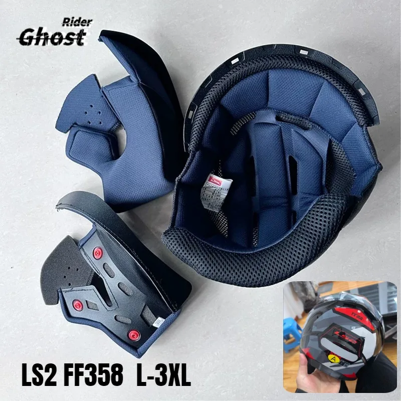 Original For LS2 FF358 DRIFTER Helmet Lining, FF358 Combination Pull Half Helmet Liner, Helmet Modification Accessories