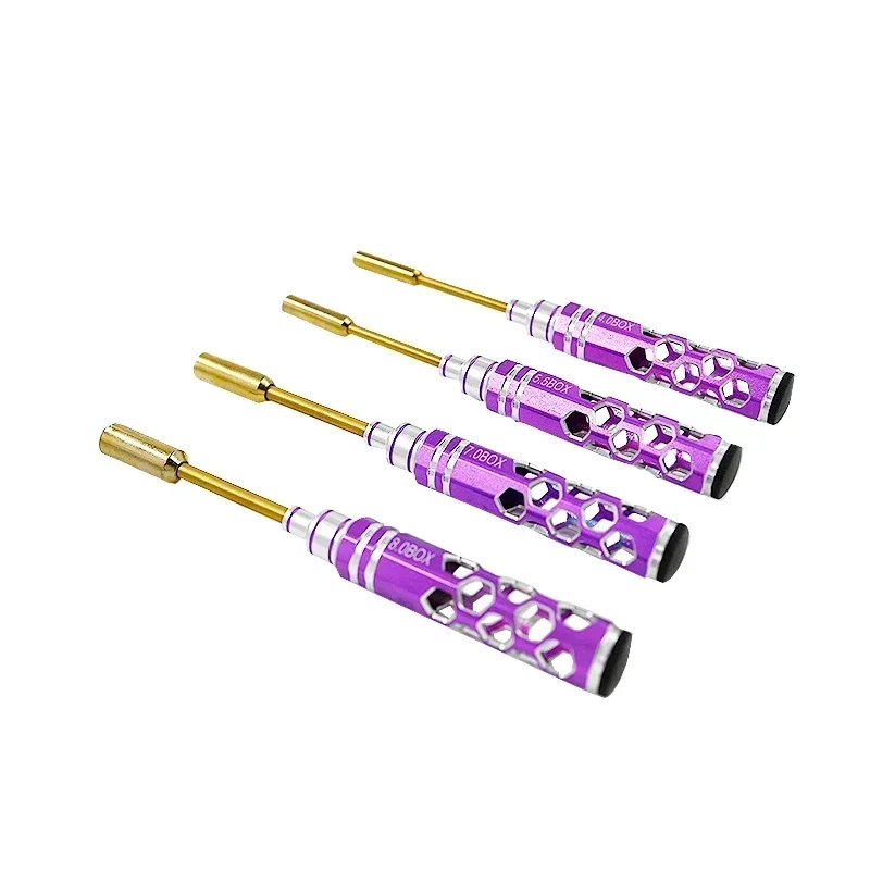 

4-piece titanium alloy plating 4.0 / 5.5 / 7 / 8mm hex nut wrench socket tool kit for RC model car aircraft