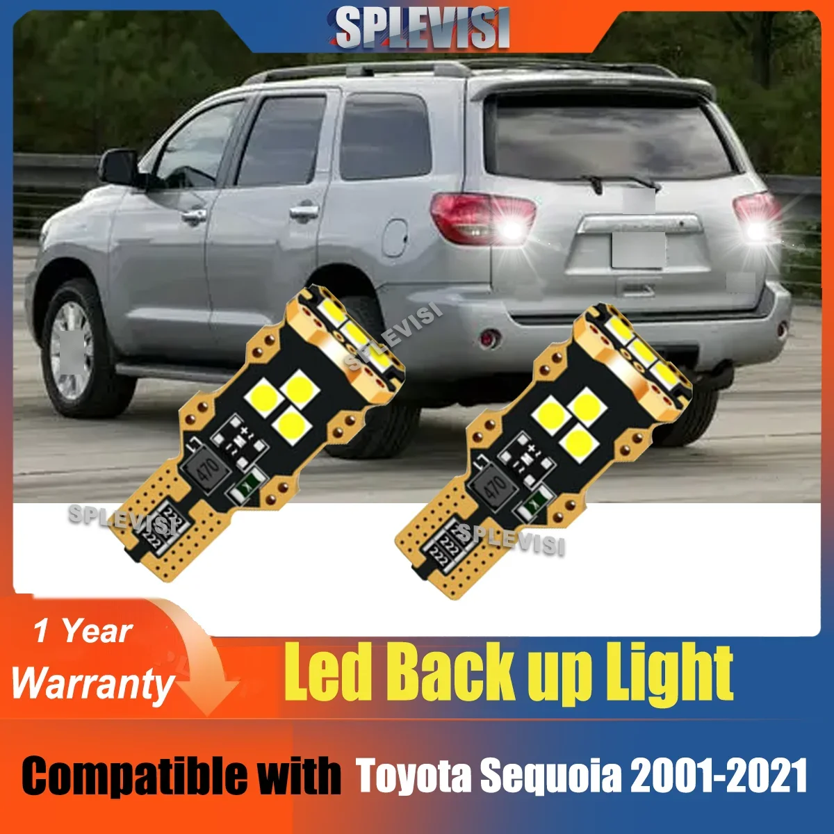 

2x Backup Reverse Light Bulb IP67 Waterproof for Toyota Sequoia 2001 2002 2003 2004 2005 2006 2007 2008 2009 2010 2011 2012-2021