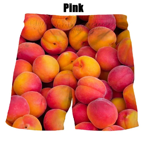 Novo verão venda quente fruta moda impressão 3d calções de verão casuais masculinos
