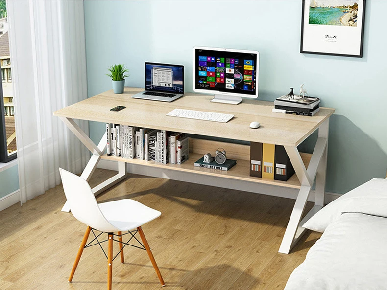 !@White Simple Black l Shape Modern Home Office Desk Table Tables Desks and Chairs Set Furniture