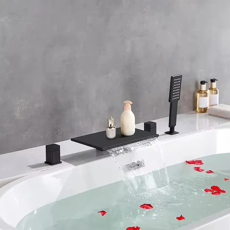 for Fashion Vertical Bathtub Faucet Set with Waterfall Spout Hot and Cold Control Bathroom Sink Mixer Tap