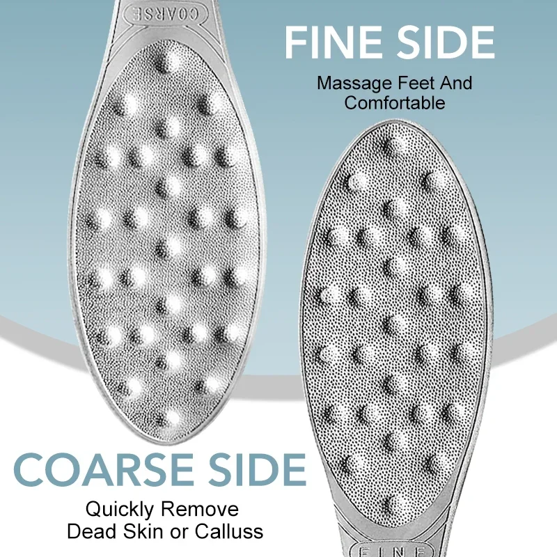 Stainless Steel Foot File Double Sided Foot Rasp Heel Scraper Dead Skin Callus Remover Professional Pedicure Foot Care Tools