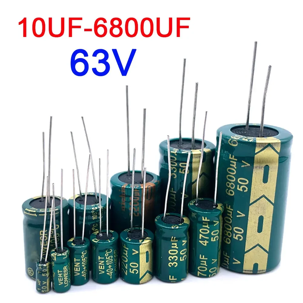 High Frequency Electrolytic Capacitor 63V 10UF 47UF 100UF  220UF 330UF 470UF 680UF 1000UF 2200UF 3300UF 4700UF 6800UF 20%