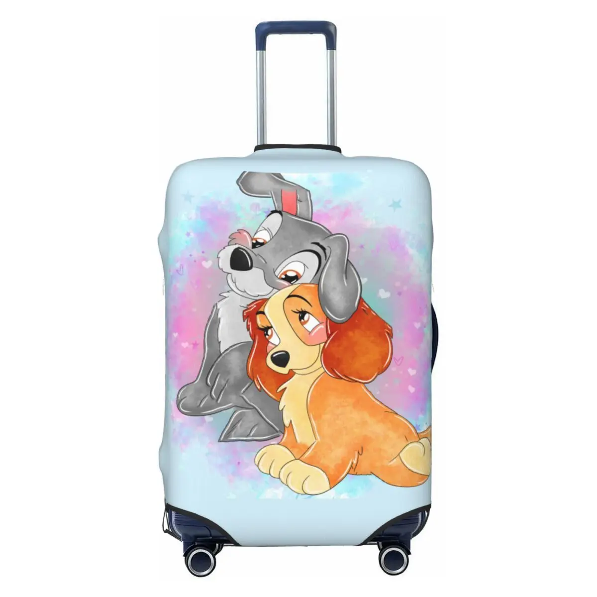 

Custom Lady And The Tramp Anime Travel Luggage Cover Dust Proof Suitcase Cover Protector Fit 18-32 Inch