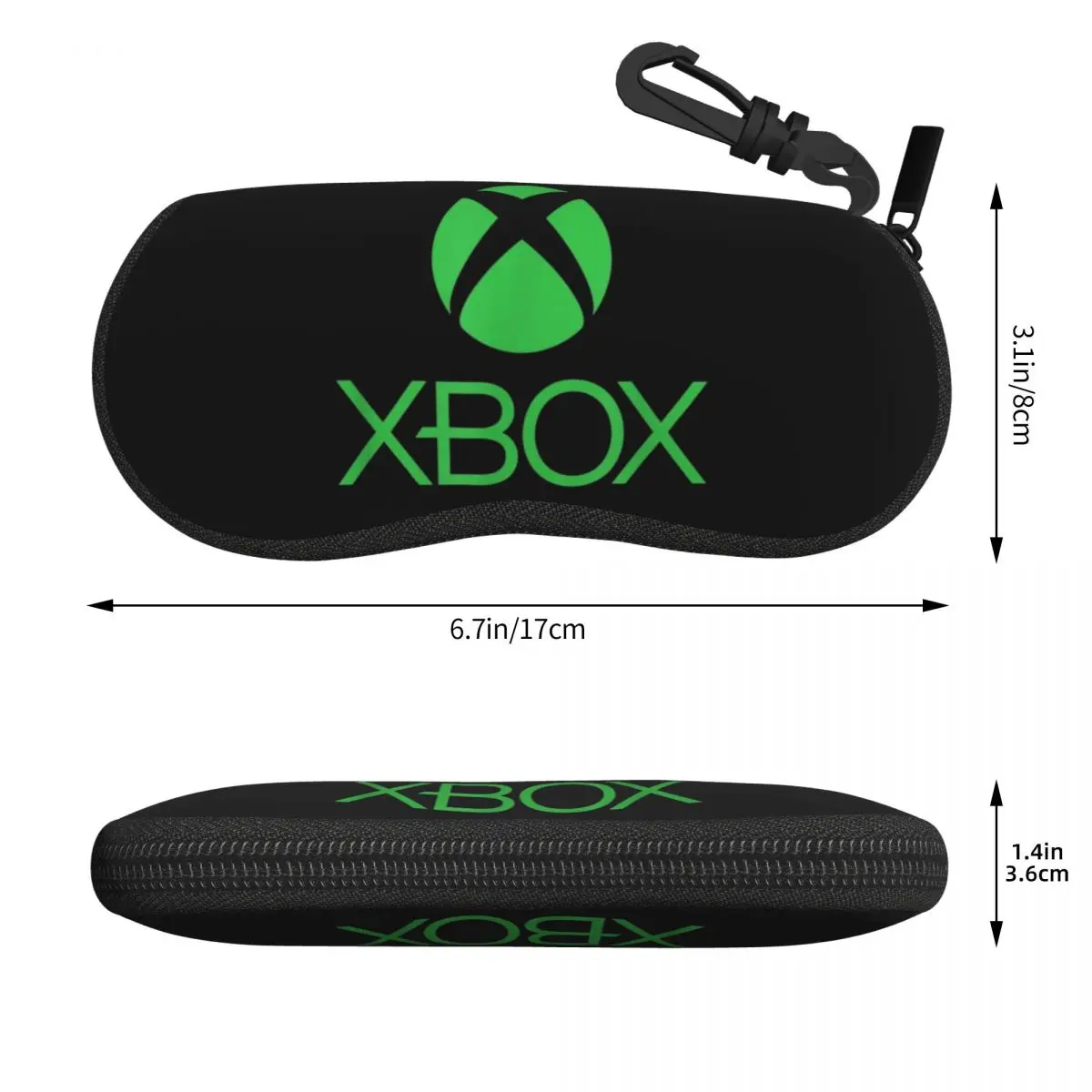 Custom Green Xbox Logo Shell Glasses Case Unisex Fashion Video Game Gamer Eyeglasses Case Sunglasses Protector Box