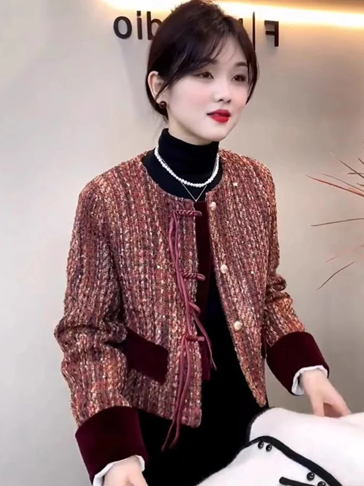 เสื้อคลุมสไตล์จีนใหม่ สำหรับฤดูใบไม้ร่วงและฤดูหนาว แฟชั่นเสื้อคลุมตัวยาวทรงเข้ารูป คุณภาพสูง เหมาะสำหรับใส่ไปทำงาน