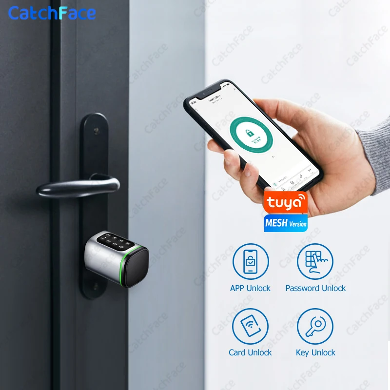 Imagem -03 - Personalizado Tuya ou Ttlock App Senha Cartão Rfid Cilindro Bluetooth Smart Door Lock Substituição Eletrônica de Casa Tamanho