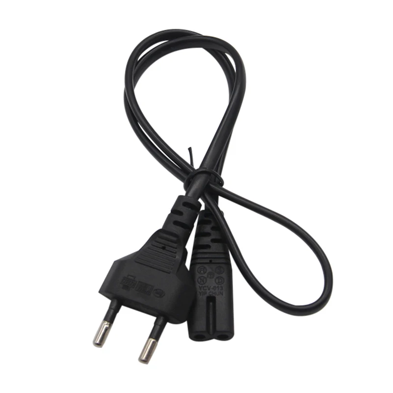 0.6M 2ft 2 Pin Prong Female AC EU Power Supply Cable Cord US Power Extension Cord Lead Wire Power Cord For Desktop Laptop Radio