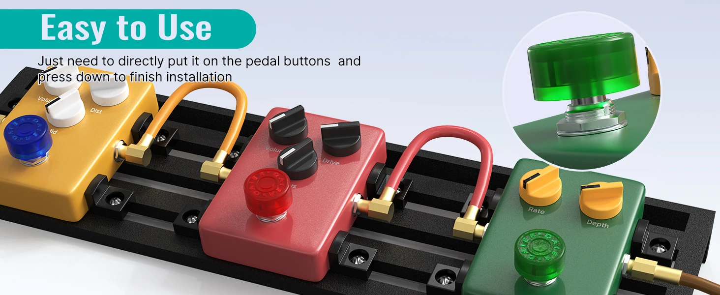 DAIERBUM 20PCS Footswitch Topper Guitar Pedal Topper Multi Color Pedal Button Caps Guitar Pedal Stomp Knobs for Pedal Board
