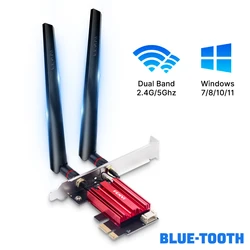 Fenvi-wifi pci-eワイヤレスアダプター,1200mbps,bluetooth 4.0,デュアルバンド,2.4g,5ghz,ac1200,デスクトップ用ネットワークカード,pc,win 7,8,10,11
