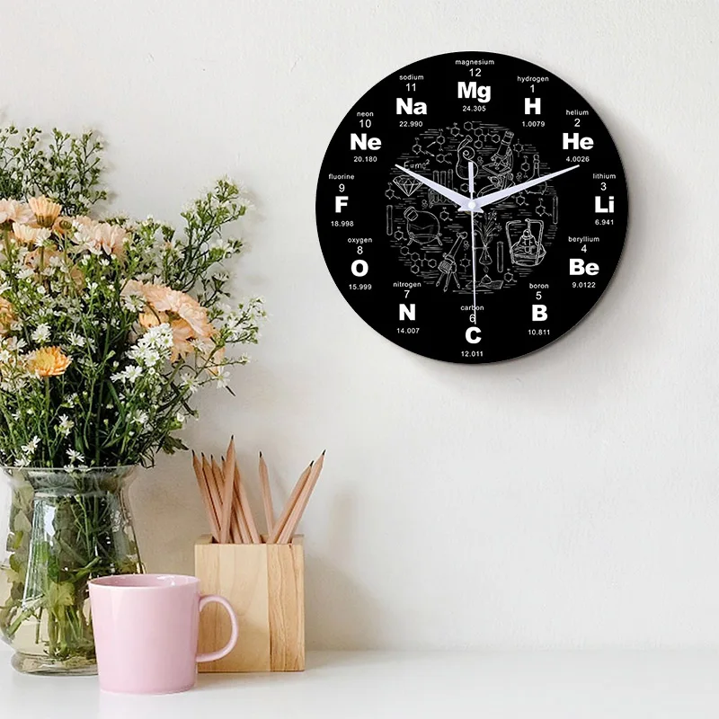 Chemical element clock education element periodic table design silent student classroom office decoration