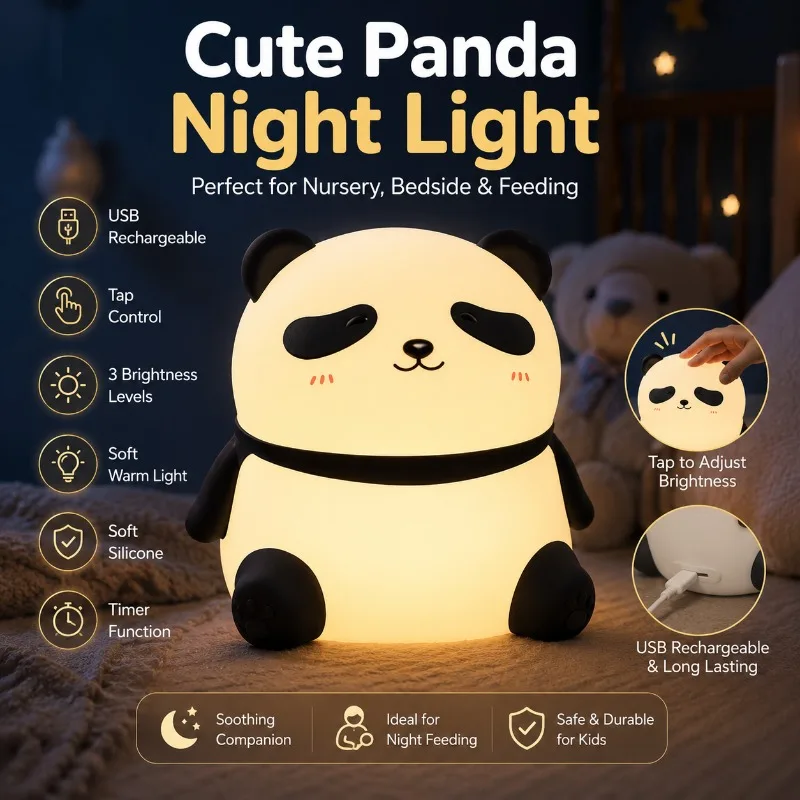 led-panda-night-light-usb-rechargeable-silicone-tap-control-3-brightness-eye-care-for-baby-kids-bedroom-nursery-gift-night-light