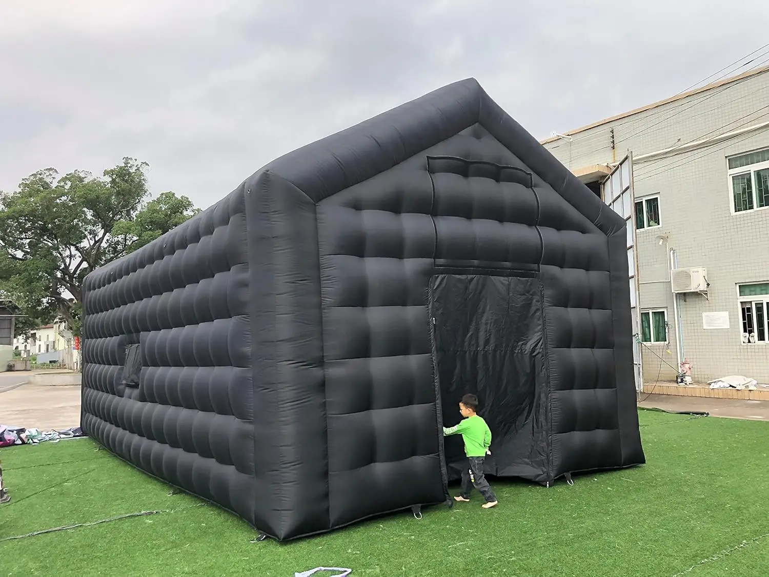 Large Black Inflatable Cube Wedding Tent Square Gazebo Event Room Big Mobile Portable Night Club Tent Pavilion 29.5ftx16.5ft