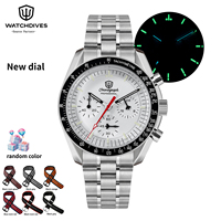 Watchdives New 39mm WD1863 Watch VK63 Chronograph Movement Aluminum Bezel BGW9 Luminous Bubble Sapphire Crystal Vintage Watches