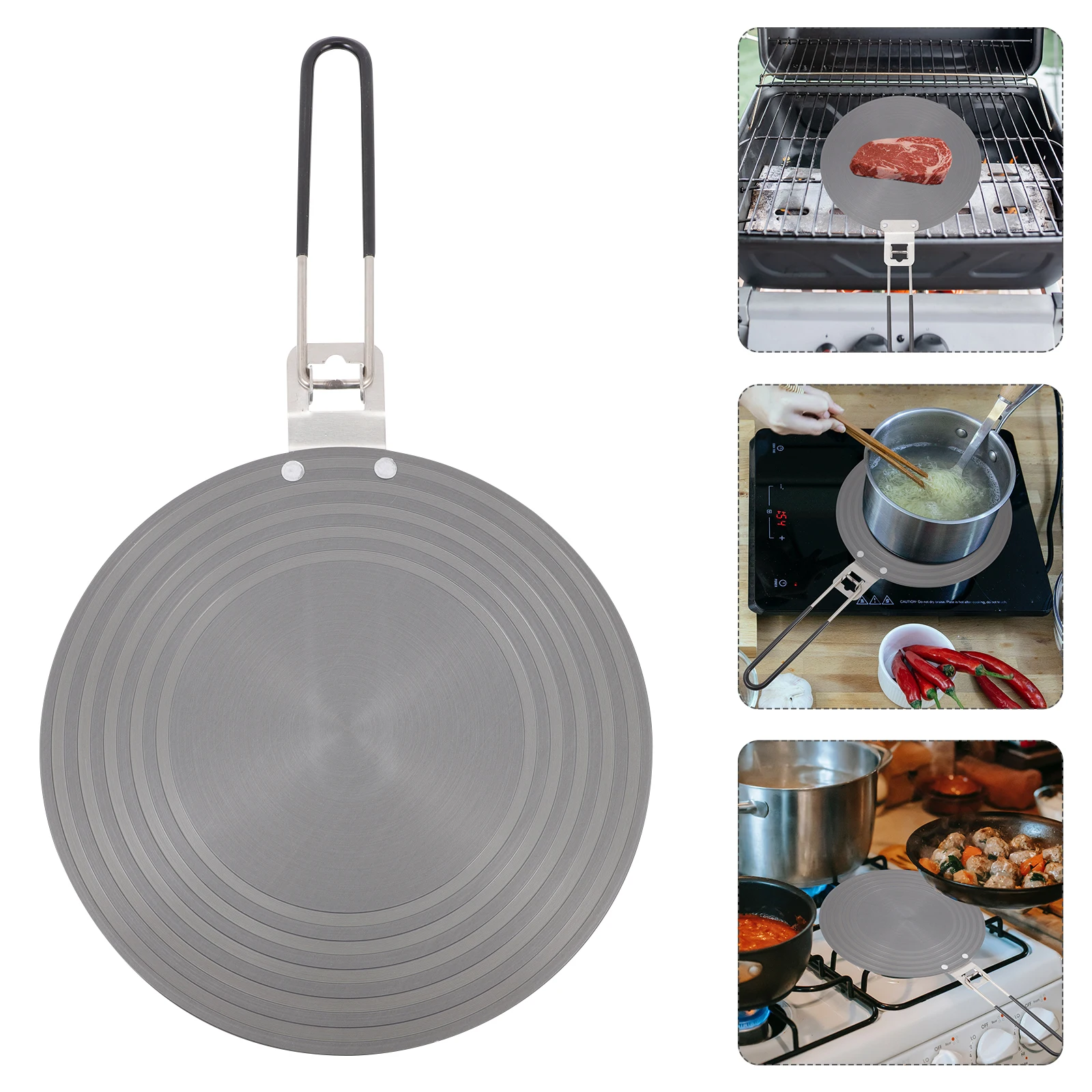 

1pc Heat Conduction Plate Fast Defrosting Tray Handle Gas Stove Induction Cookware Adapter Thermal Guide Disk Aluminium