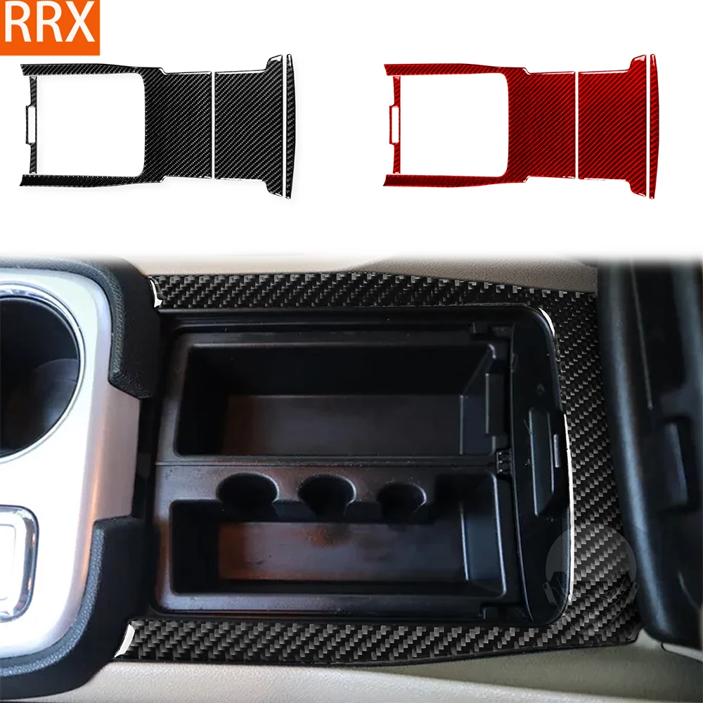 For GMC Acadia 2007-2012 Real Carbon Fiber Sticker Center transmission Storage Box Panel Set Car Accessories Interior decorative
