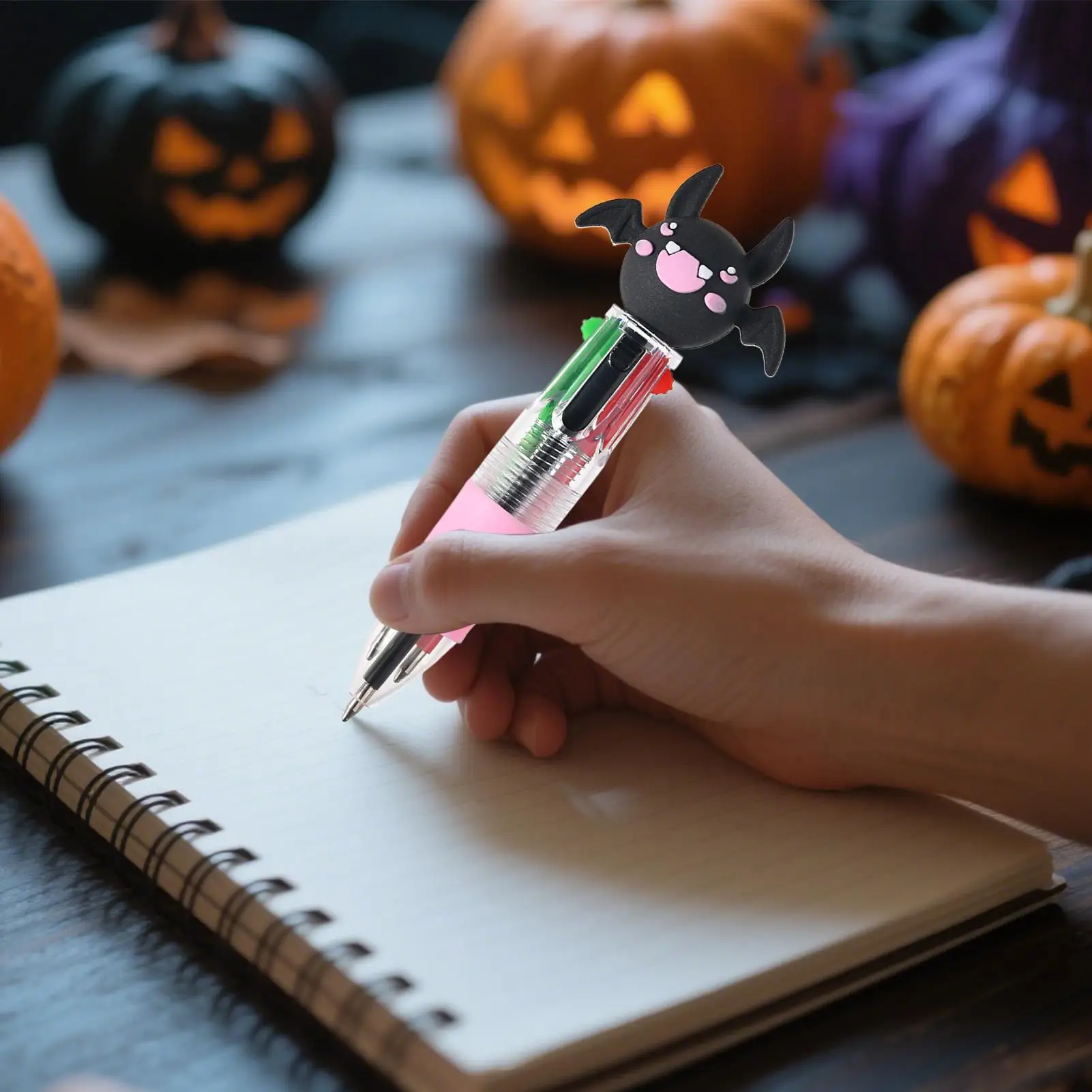 أقلام الهالوين متعددة الألوان قابلة للسحب متعددة الألوان قلم حبر جاف لطيف كتابة سلسة أدوات مكتبية متنوعة لـ