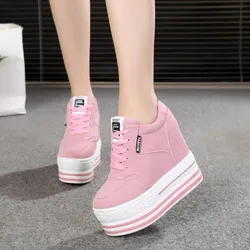 High Heels Chunky Sneakers Women Spring/Autumn Platform Thick Bottom Height Increasing Casual Shoes Woman Fashion Tennis Female