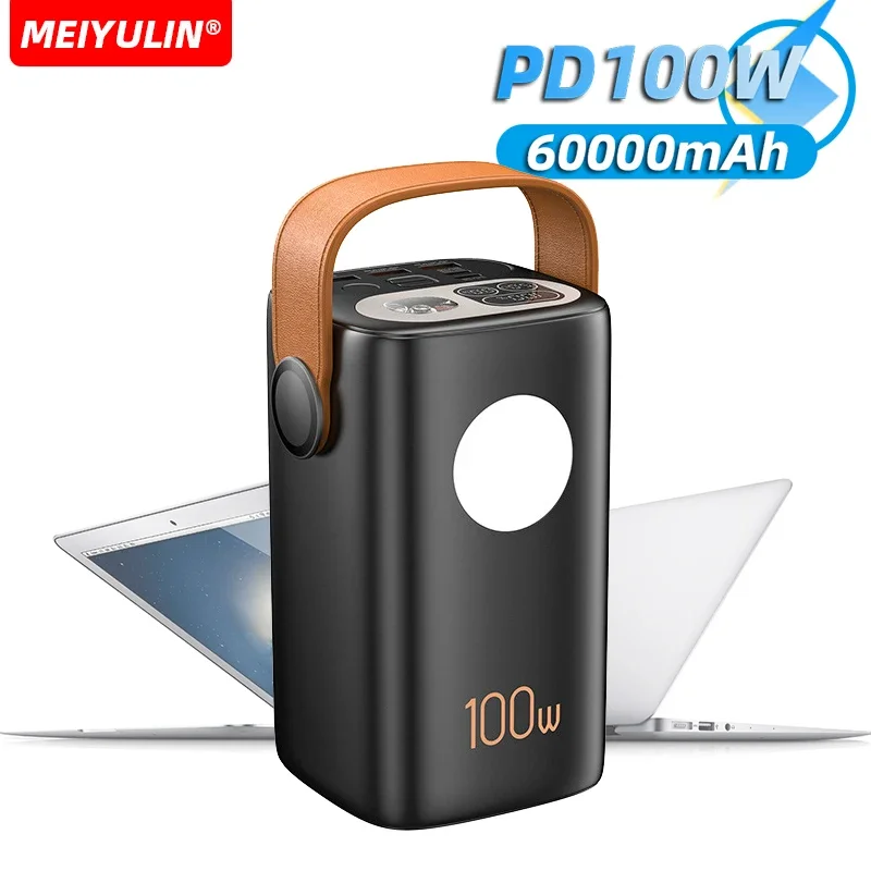 100W 60000mAh Power Bank For Laptop Portable USB C Fast Charging Large Capacity External Spare Battery For iPhone Samsung Xiaomi