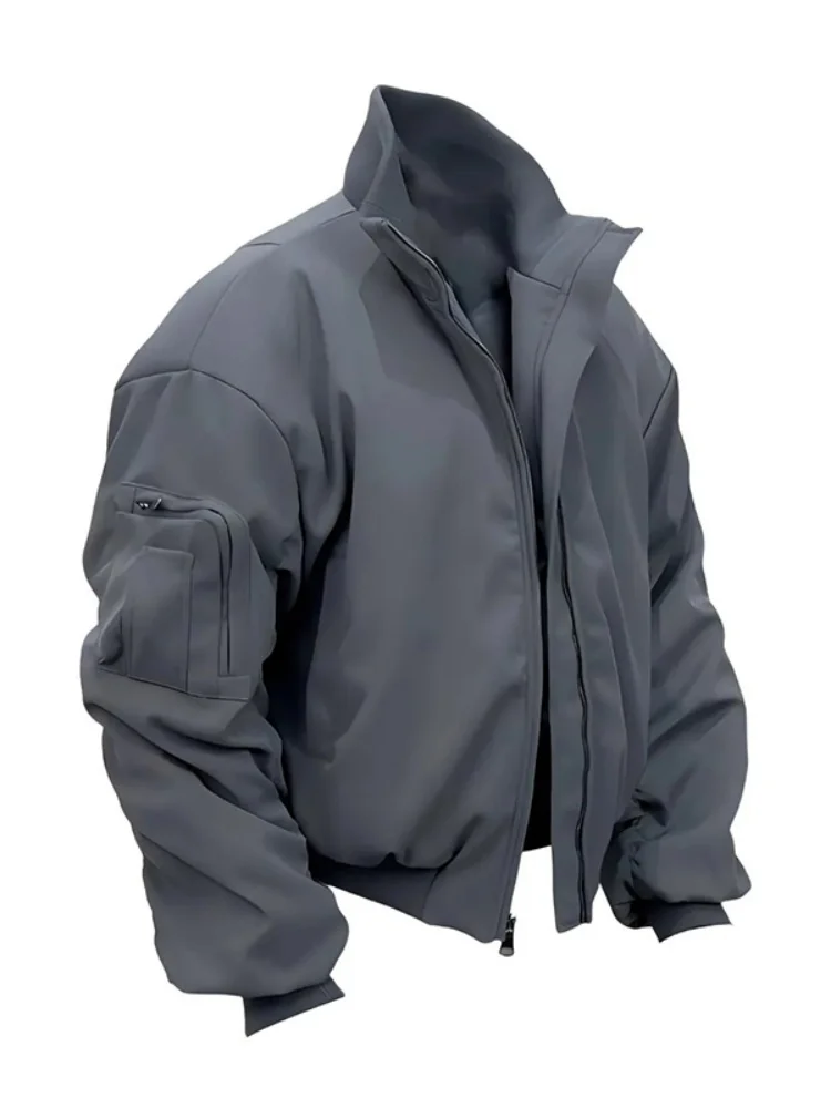 

Men's Pilot Jaet down Cotton Workwear ort Thiened Autumn Winter Casual Faion Zipper Closure Color Youth