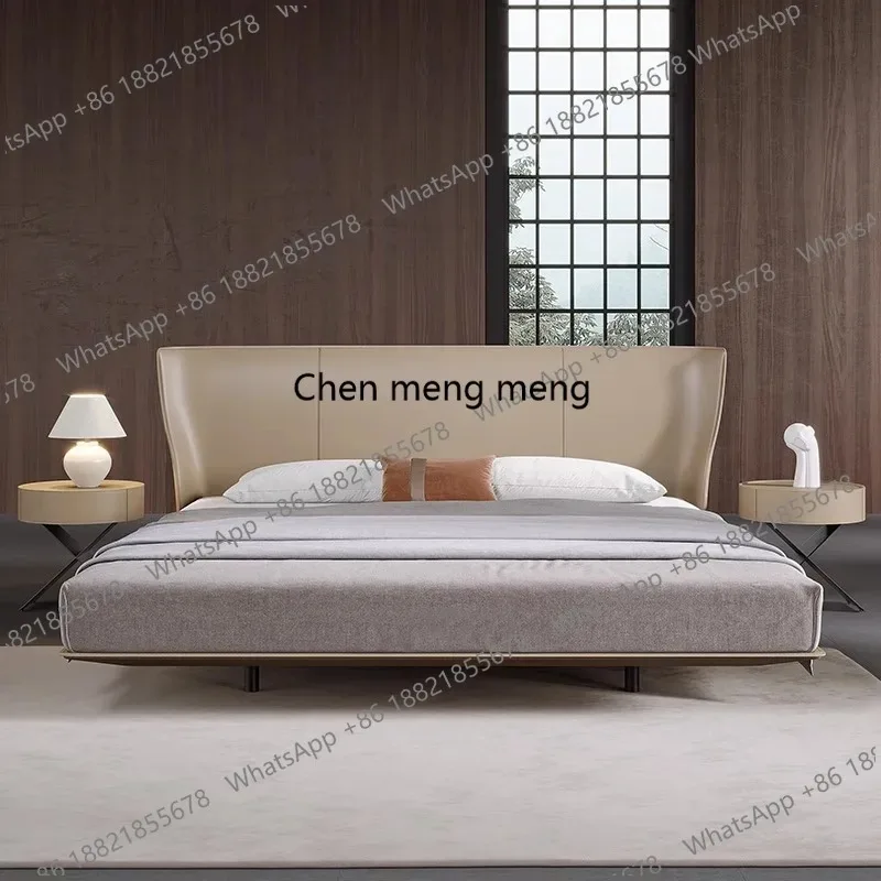 

F4567King Size Frames Double Bed Queen Twin Bed Composite Leather 2 People Bed Headboard Modern High Bedroom Furniture