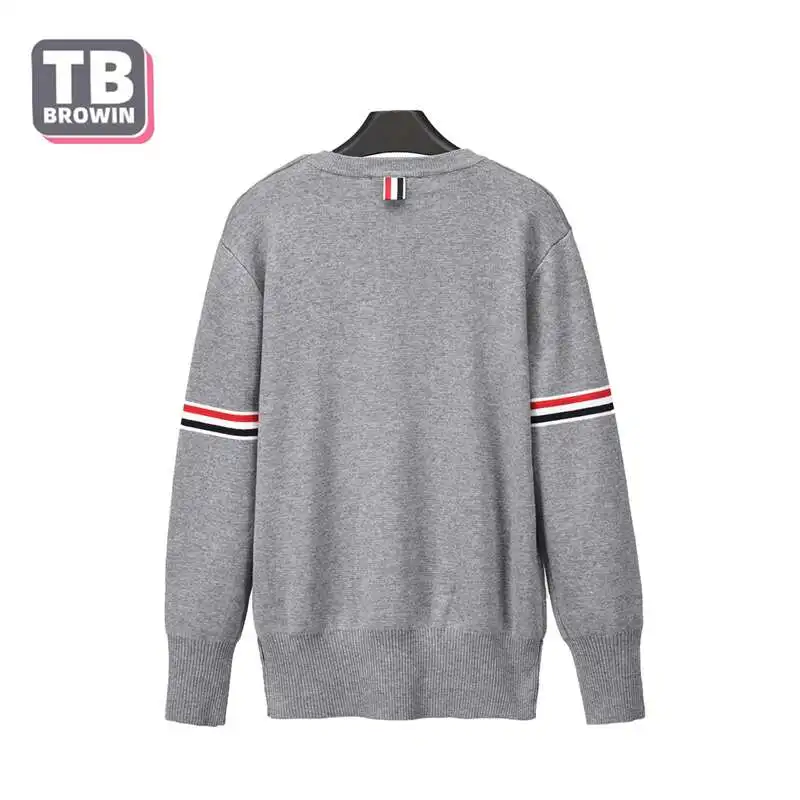 Maglione lavorato a maglia da uomo TB autunno inverno moda di lusso cappotto Casual in lana Thom Pullover a 4 Bar a righe