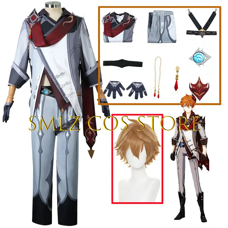 Oferta specjalna Tartaglia Cosplay z grą kostium uderzeniowy ANIME Childe Tartaglia stroje garnitur akcesoria Halloween Uniform