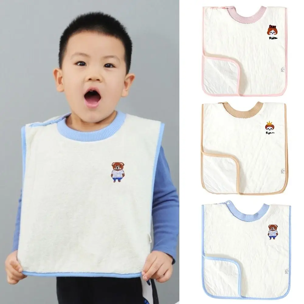 New Coral Velvet Towel Bib Soft Touch Cartoon Pattern Neck Towel Protective Barrier Face Bib Feeding Time