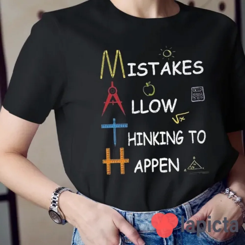 

Футболка Mistakes Allow Thinking To Happen, математическая рубашка, математическая рубашка, топы для детского сада, футболки для учителей, топ Y2k, женская одежда