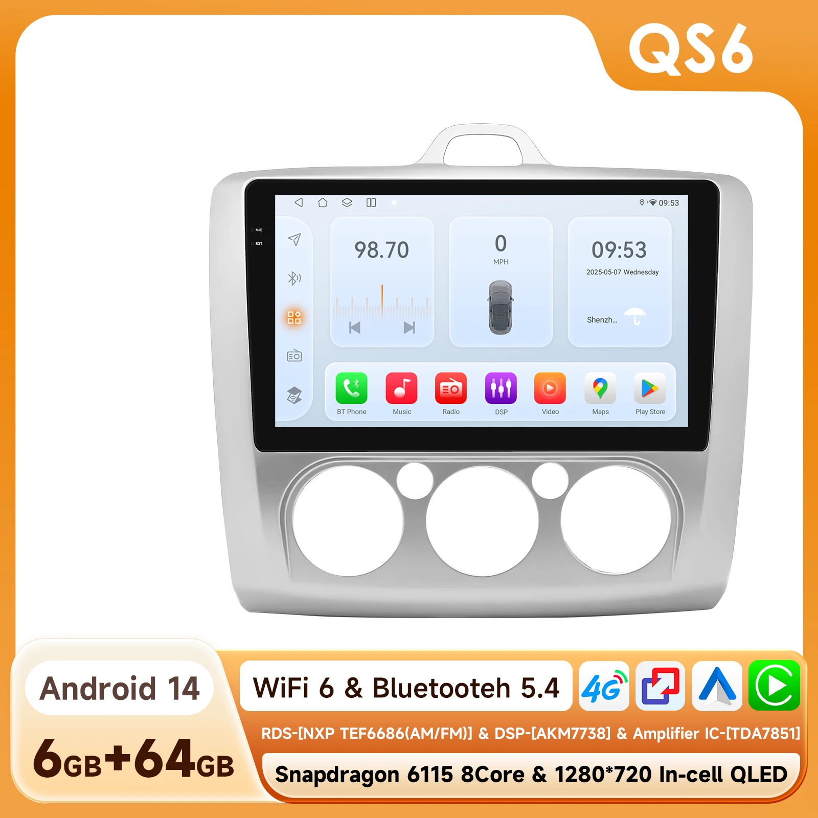 Hizpo Auto Multimedia Speler Voor Ford Focus Exi Mt Mk2 Mk3 2004-2011 Android Auto Carplay Gps 2din Autoradio Octa Core Stereo Dsp