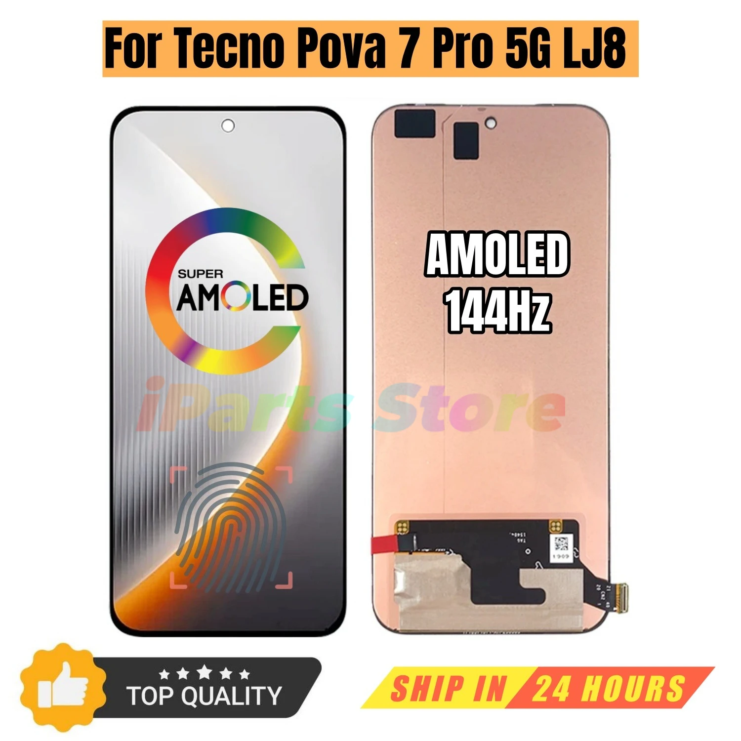 iparts-replacement-new-display-for-tecno-pova-7-pro-5g-lj8-144hz-amoled-touch-screen-digitizer-assembly-oem-all-function