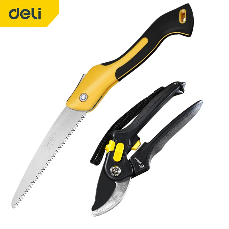 

DELI Gardening Pruning Shears 7"Folding Saw Set Fruit Tree Potted Greening Durable Labor-Saving Tools Orchard Garden Pruning