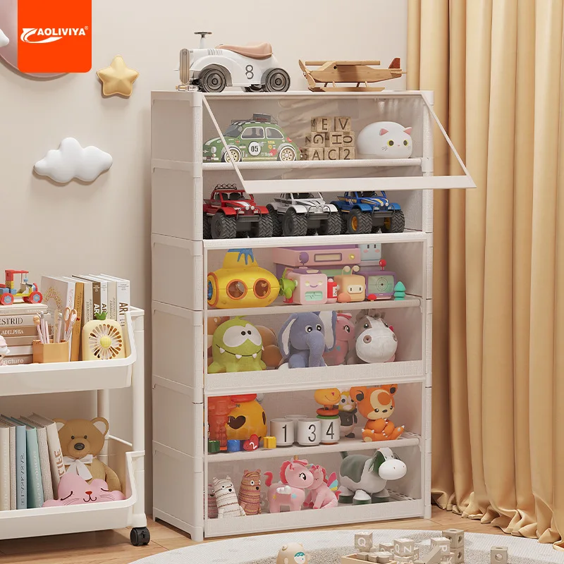 AOLIVIYA estante de almacenamiento de juguetes para niños, productos para el hogar de suelo a techo, gabinete de almacenamiento de polvo, estante para bebé, Organi multicapa