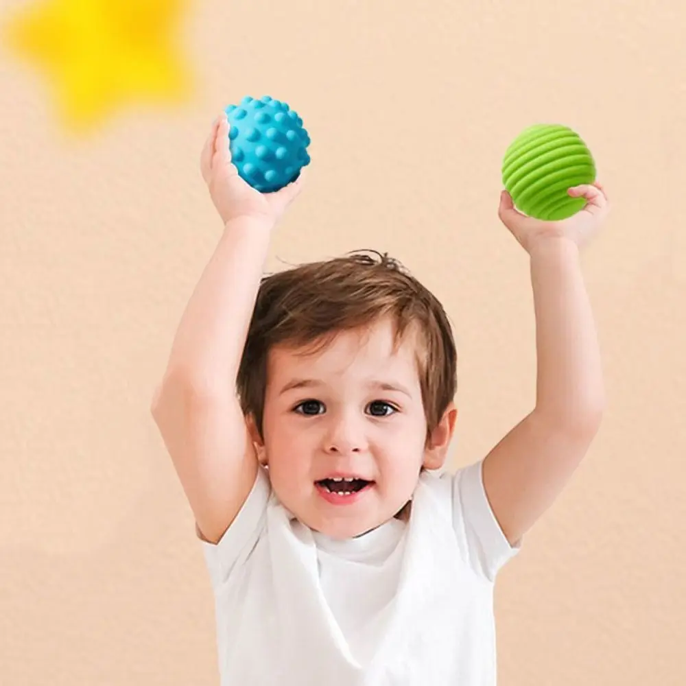 

6Pcs Plastic Textured Multi Ball Set Activity Textured Chewable Baby Sensory Balls Hands Touch Colorful Soft Ball Montessori