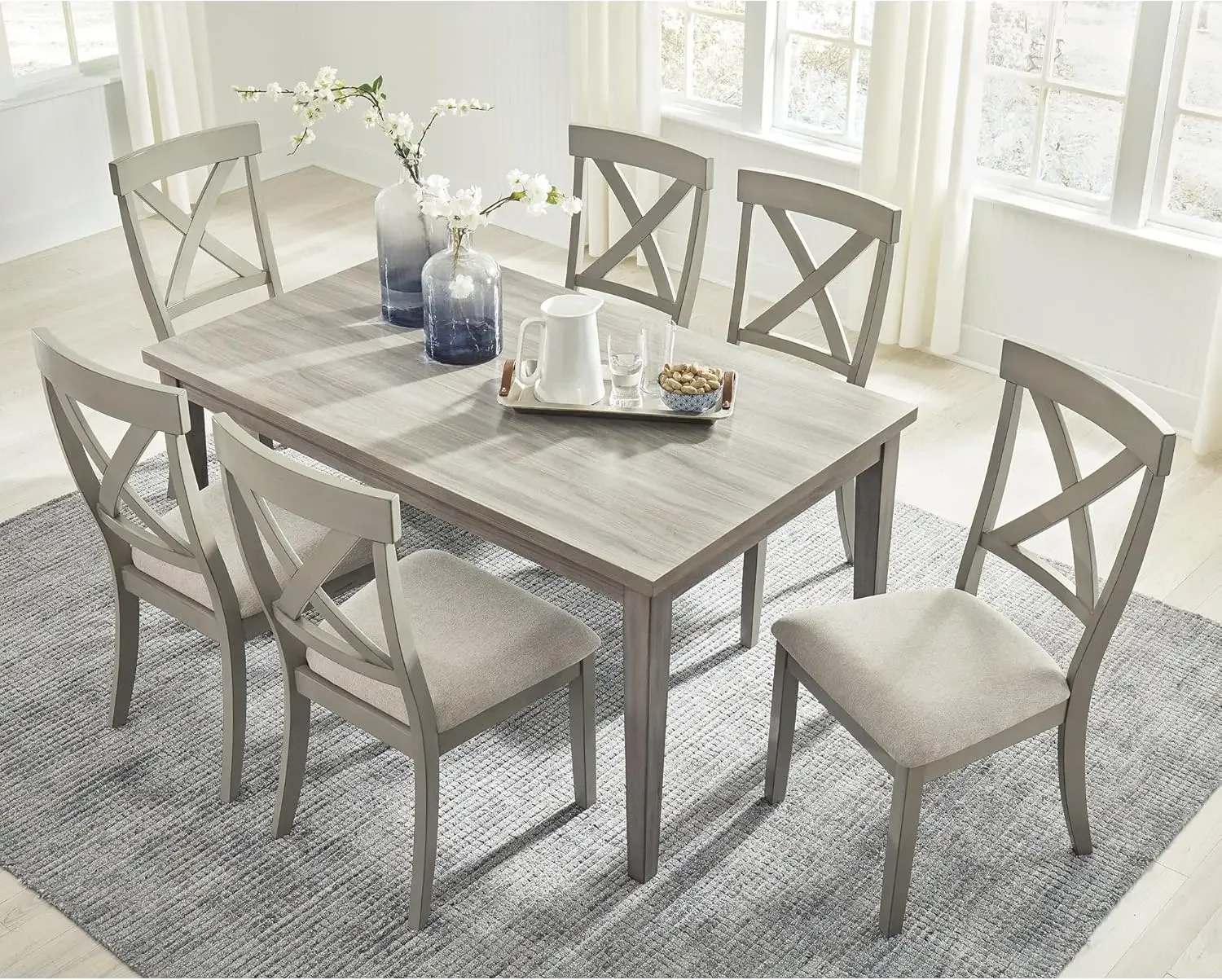 Design by Ashley Parellen Modern Farmhouse Rectangular Dining Room Table, Gray