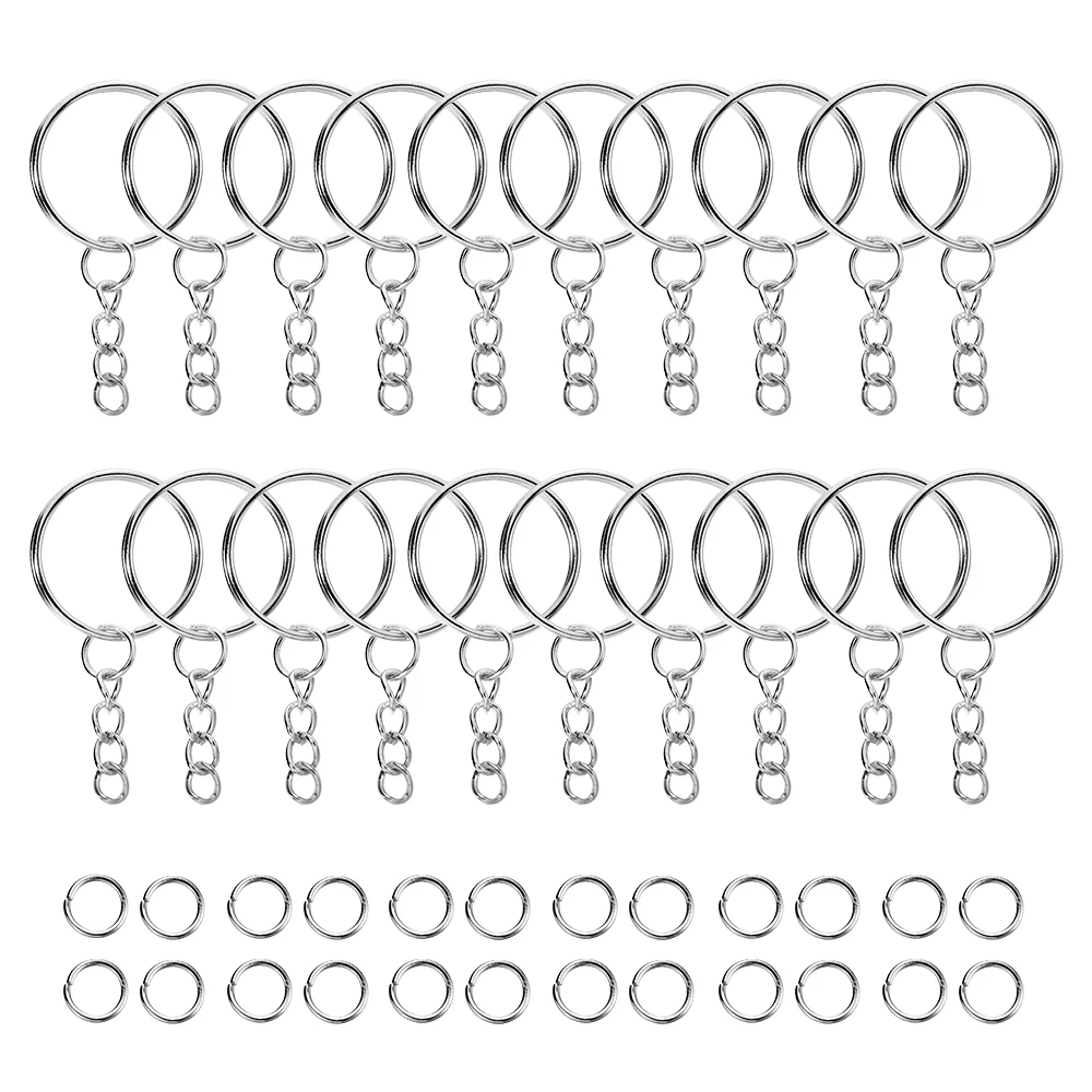 200pcs/pack 100pcs Keychain Key Rings and 100Pcs Jump Rings for Keychain Bag Pendants Holder Jewelry Making Accessories