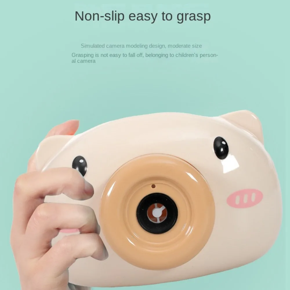 Durable Chilren Bubble Machine Automatic Cartoon Soap Bubble Maker Toy Pig Camera Shape Cartoon Bubble Blower Outdoor Toy