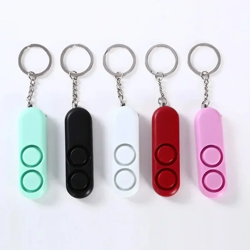 120dB Self Defense Anti-rape Device Attack Panic Dual Speakers Loud Alarm Alert  Safety Personal Security Keychain Bag 1pcs